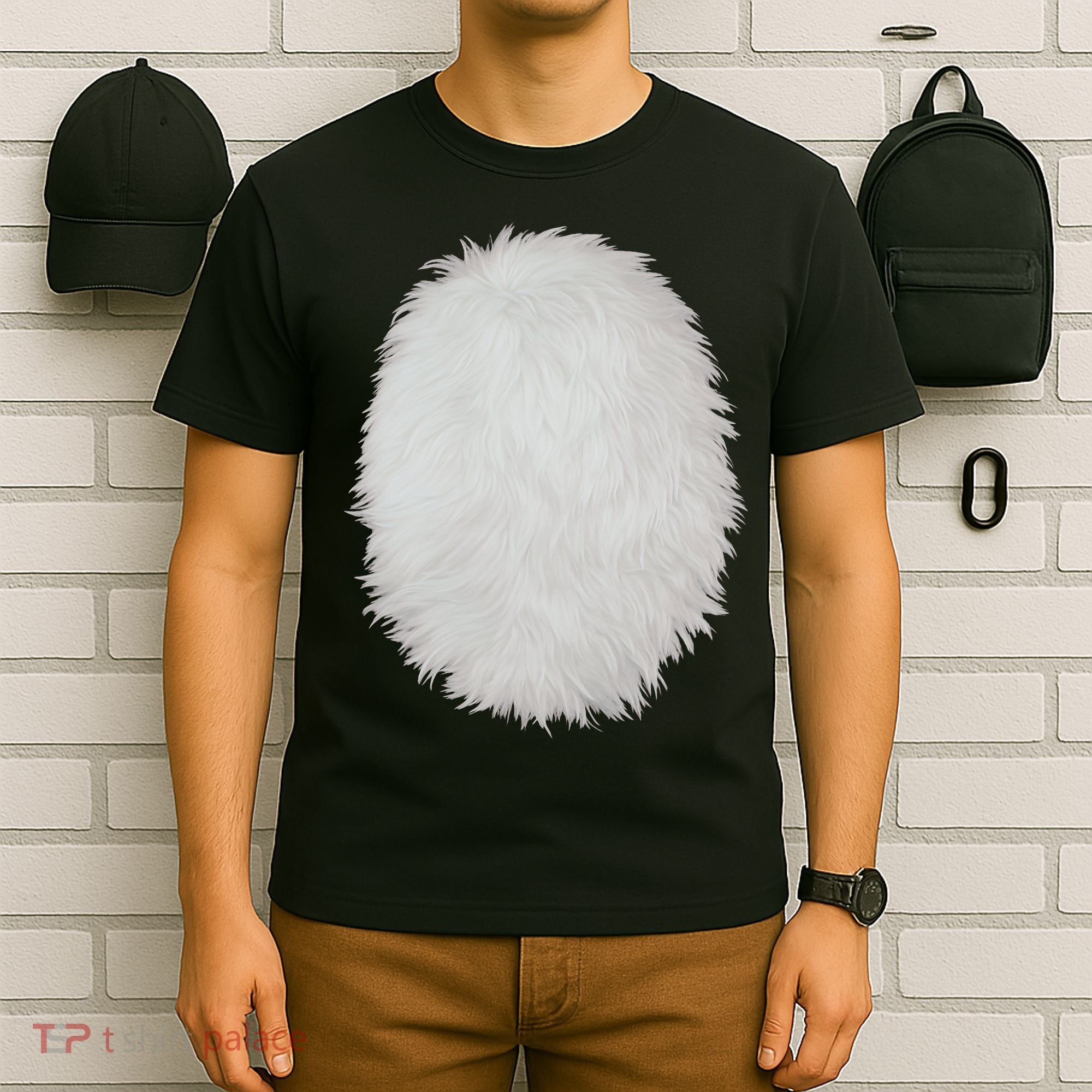 White Belly Costume Diy Cosplay Panda Bear Cat Skunk Deer T-Shirt