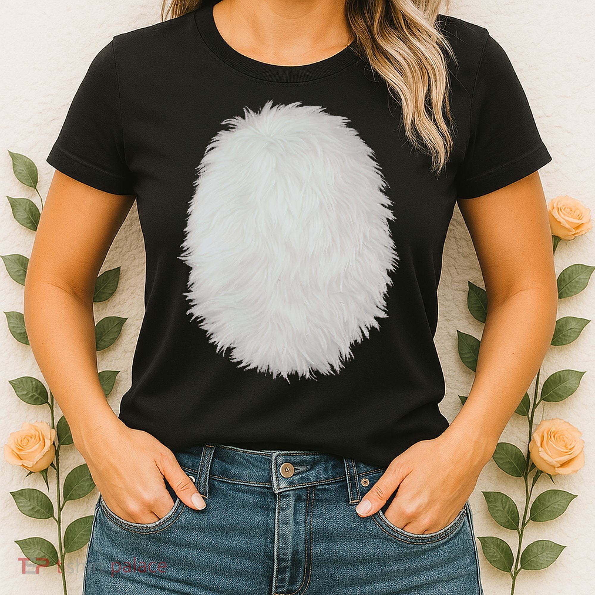 White Belly Costume Diy Cosplay Panda Bear Cat Skunk Deer Women's T-Shirt