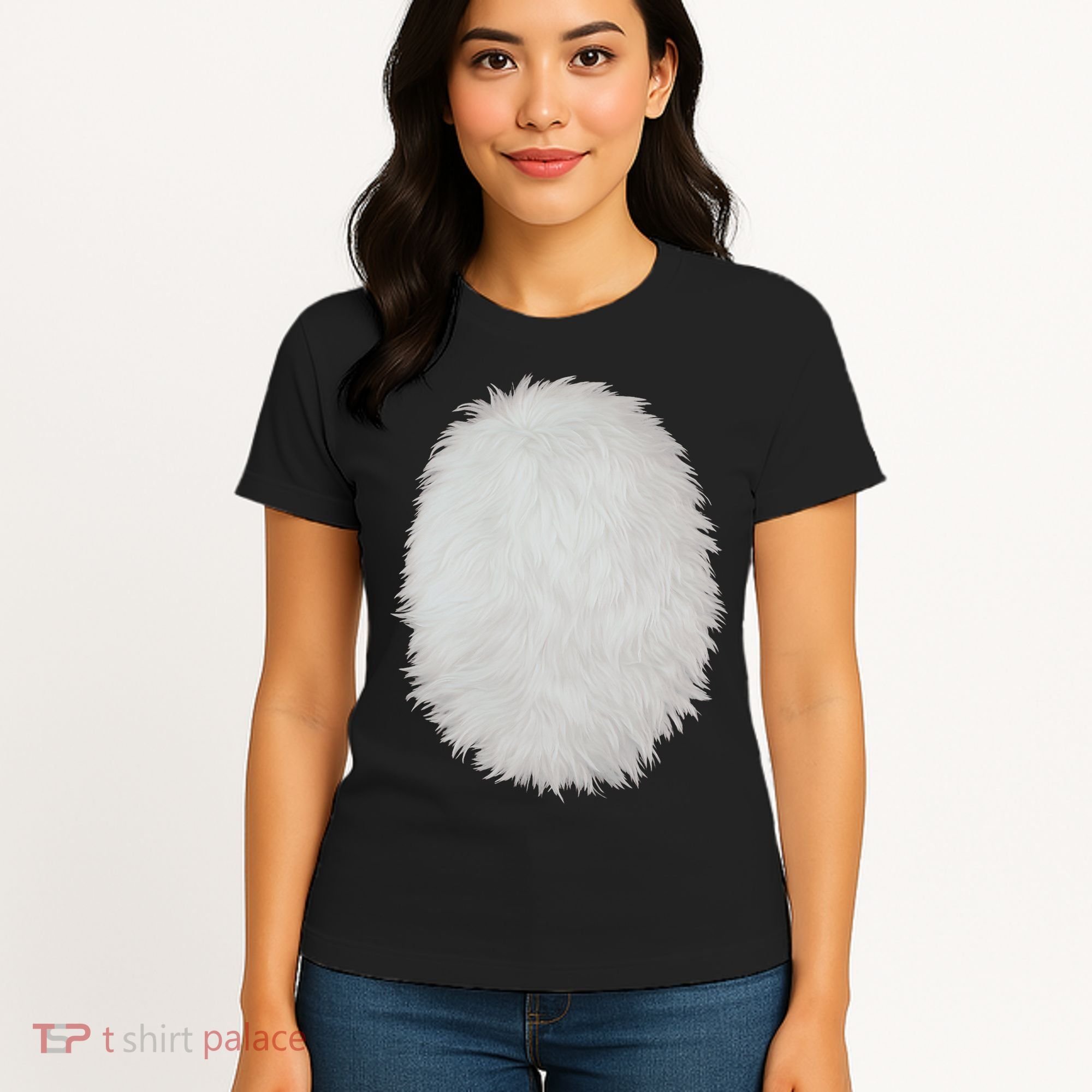 White Belly Costume Diy Cosplay Panda Bear Cat Skunk Deer Women's T-Shirt
