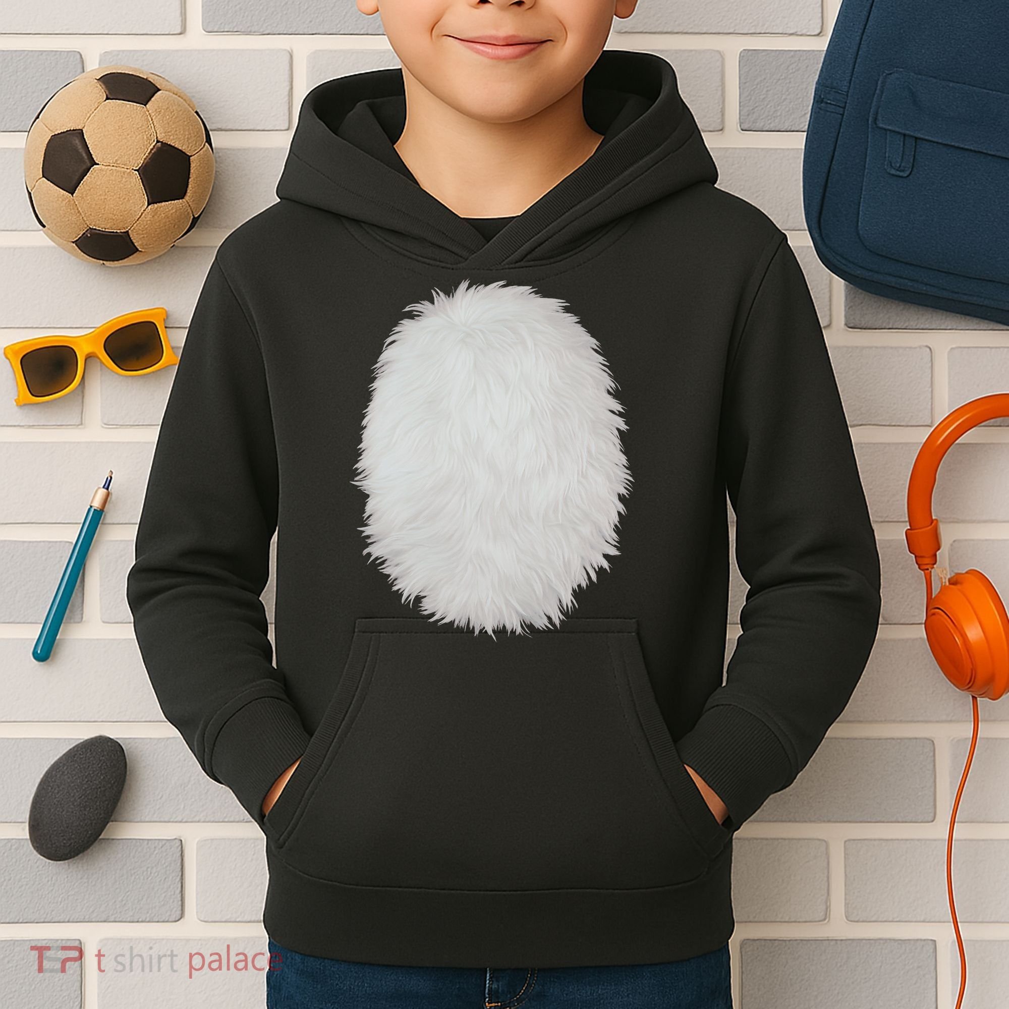 White Belly Costume Diy Cosplay Panda Bear Cat Skunk Deer Kids Hoodie