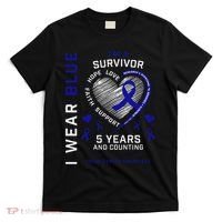 Wear Blue Colon Cancer Survivor Gifts 5 Year Cancer Survivor T-Shirt thumb 0
