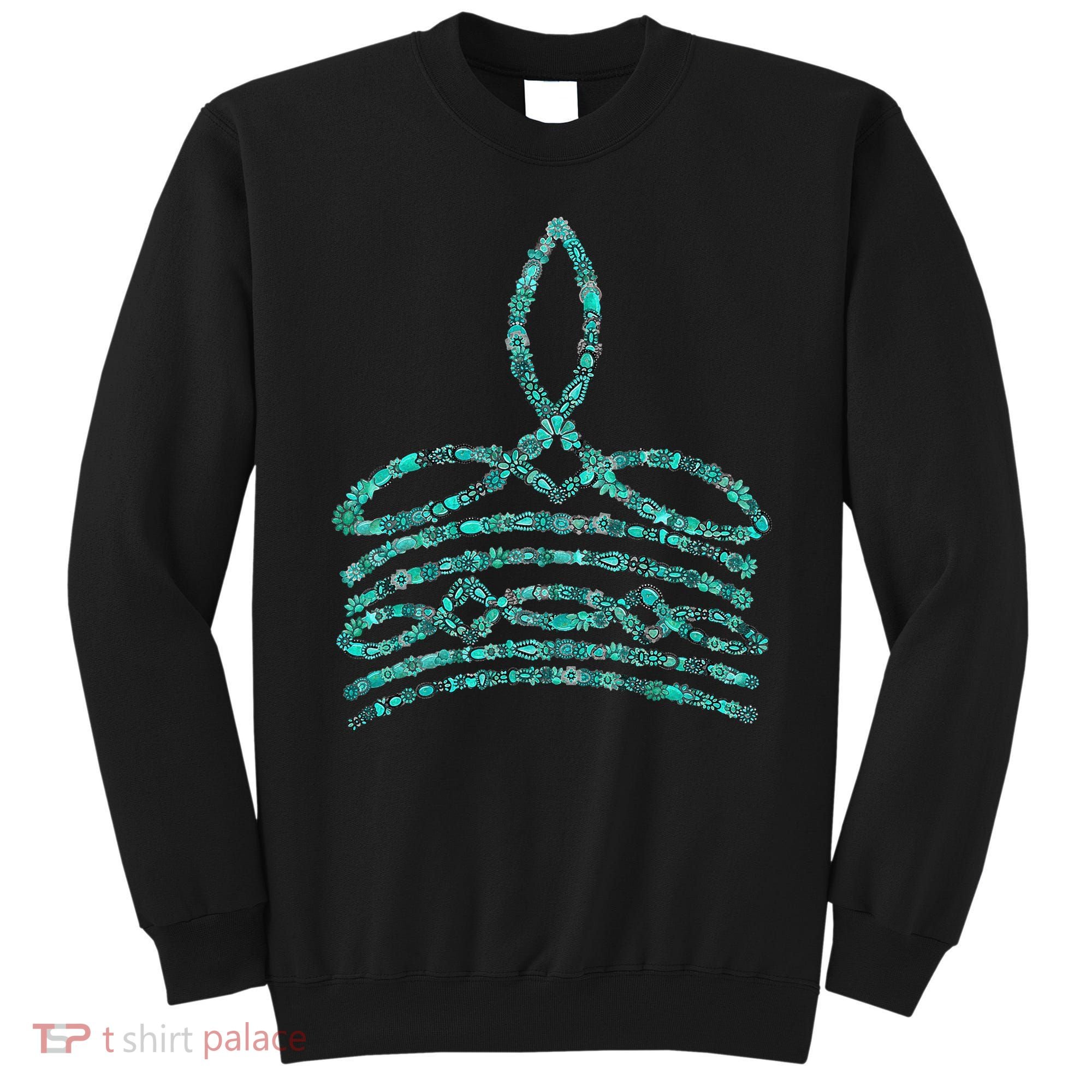 Western Boho Cowboy Boots Turquoise Boot Stitch Western Sweatshirt