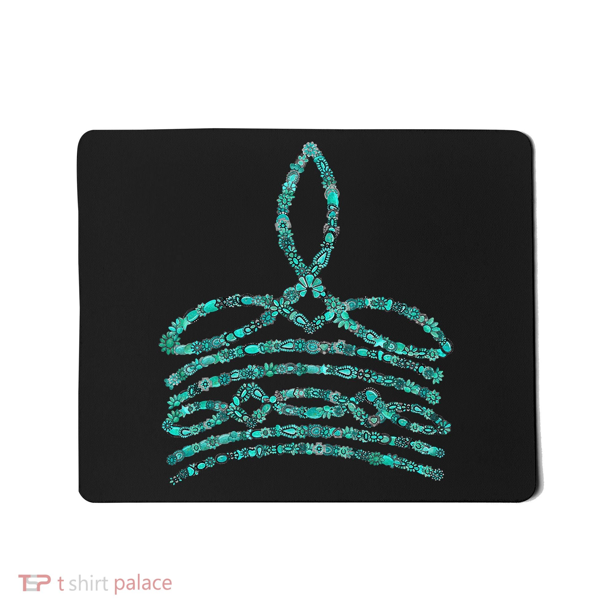 Western Boho Cowboy Boots Turquoise Boot Stitch Western Mousepad