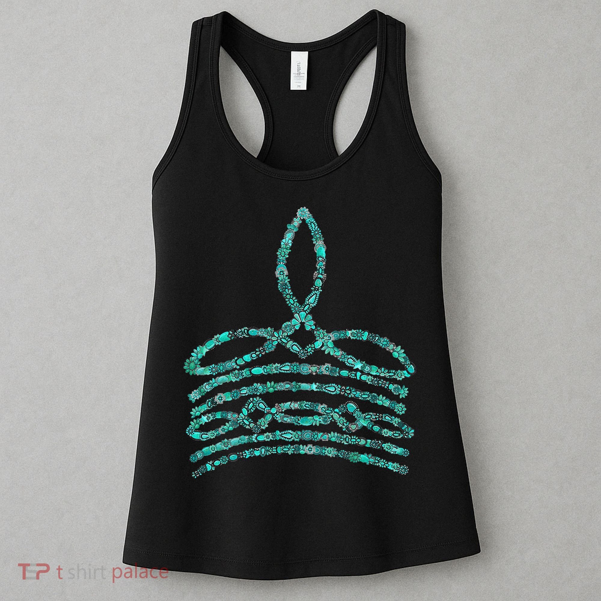 Western Boho Cowboy Boots Turquoise Boot Stitch Western Women's Tank Top