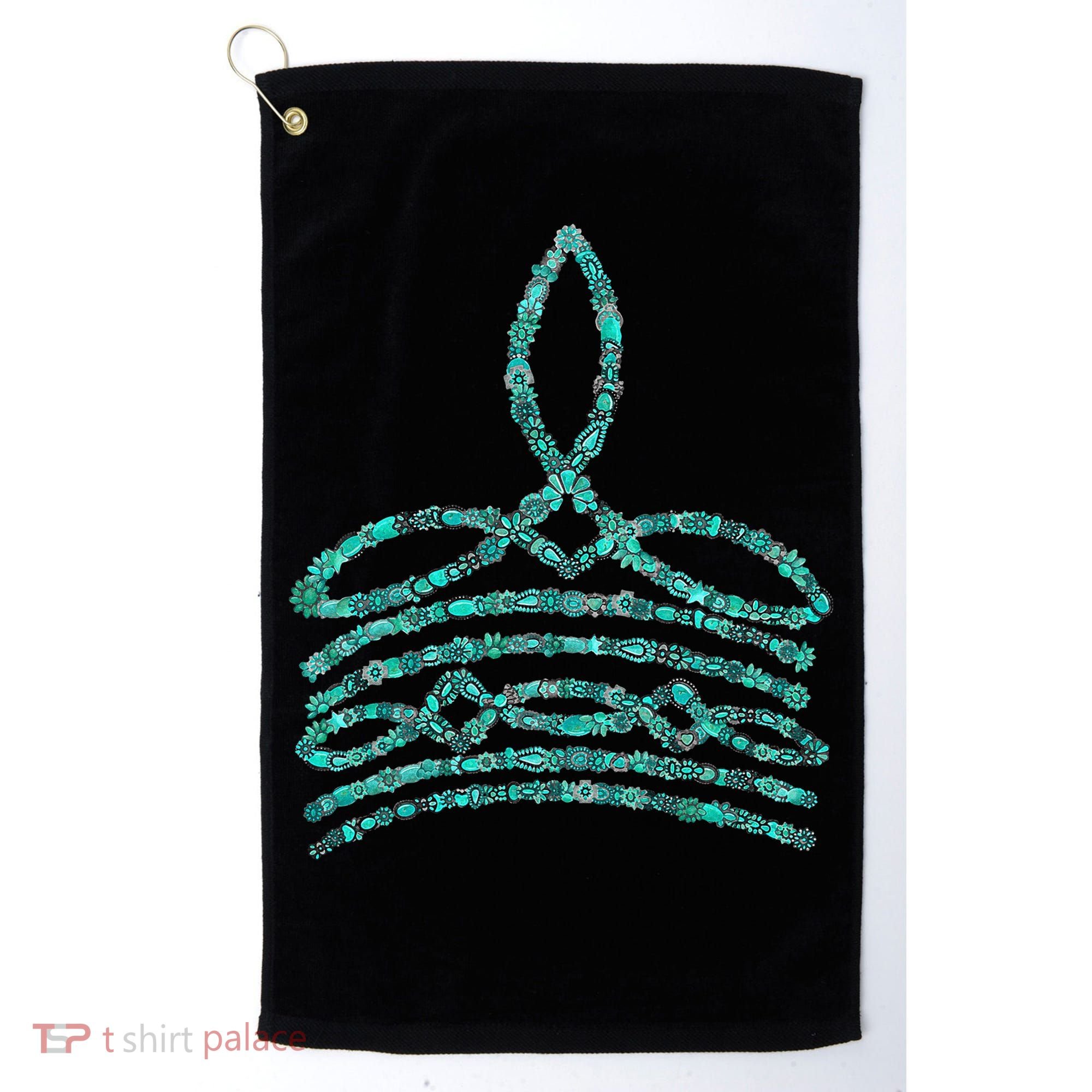 Western Boho Cowboy Boots Turquoise Boot Stitch Western Golf Towel