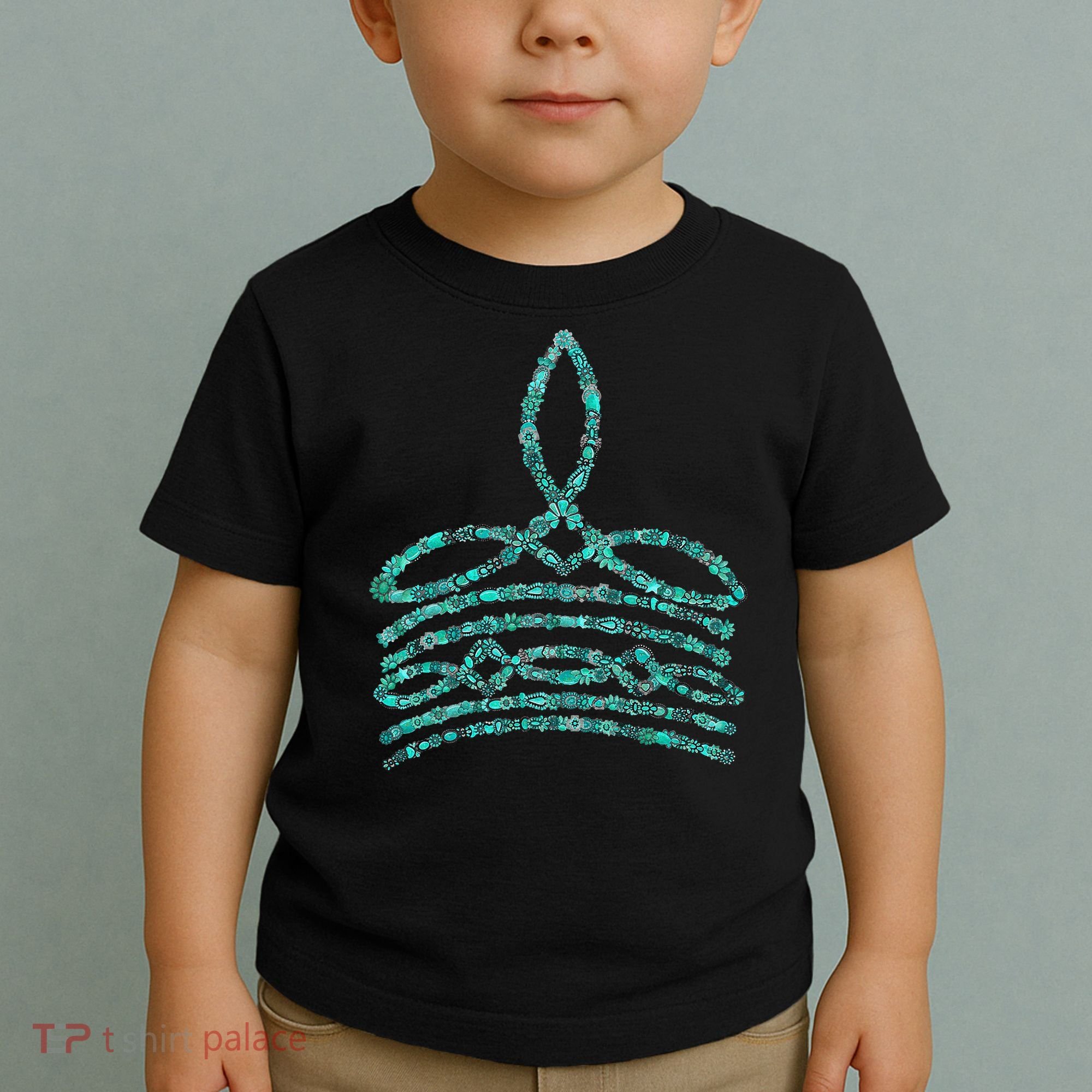 Western Boho Cowboy Boots Turquoise Boot Stitch Western Toddler T-Shirt