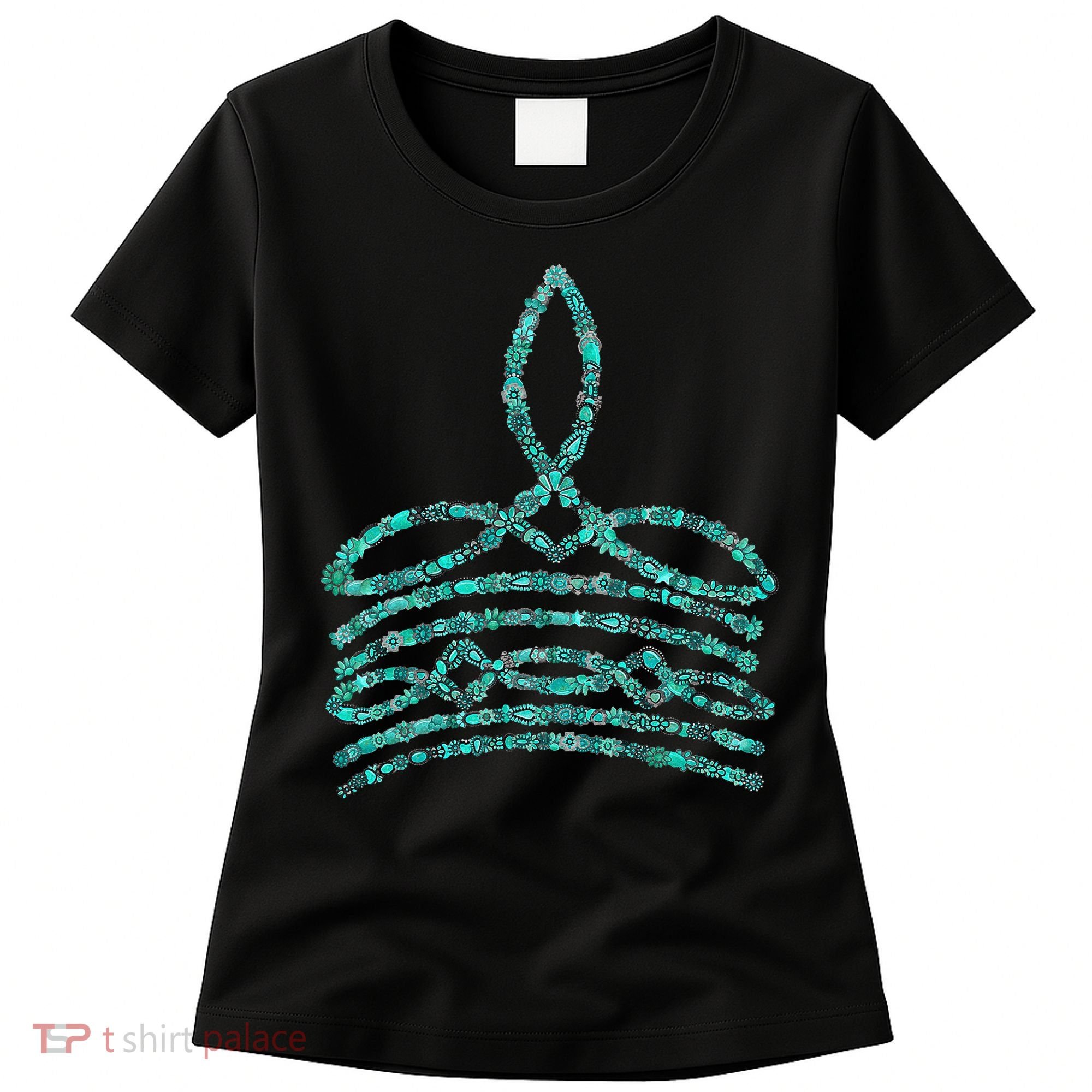 Western Boho Cowboy Boots Turquoise Boot Stitch Western Women's T-Shirt