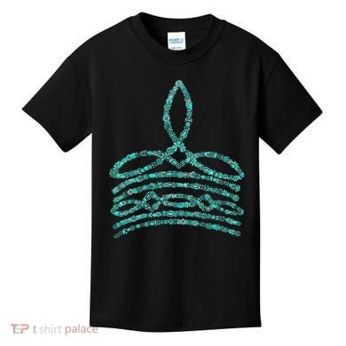 Western Boho Cowboy Boots Turquoise Boot Stitch Western Kids T-Shirt