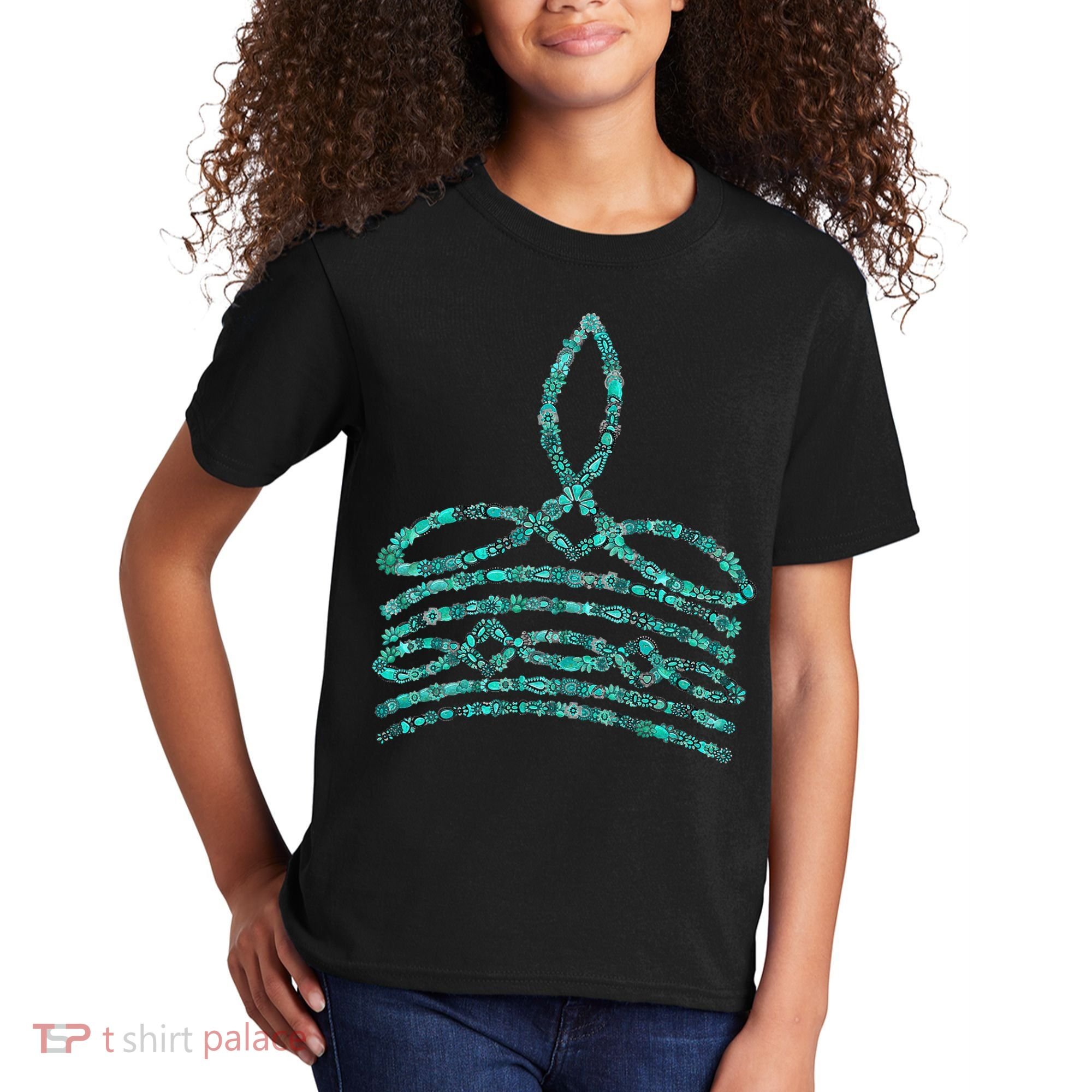 Western Boho Cowboy Boots Turquoise Boot Stitch Western Kids T-Shirt