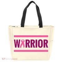 Warrior Breast Cancer Ribbon Tote Bag thumb 0