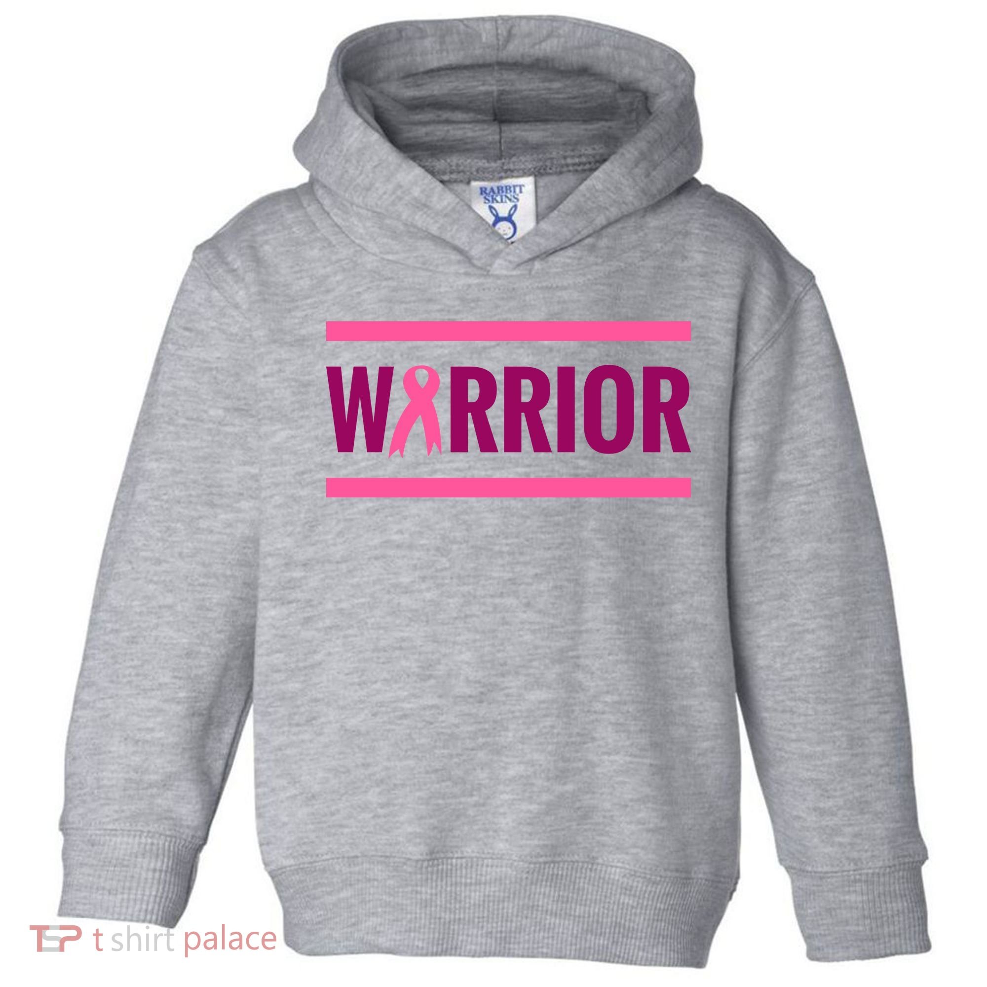 Warrior Breast Cancer Ribbon Toddler Hoodie