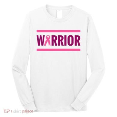 Warrior Breast Cancer Ribbon Long Sleeve Shirt