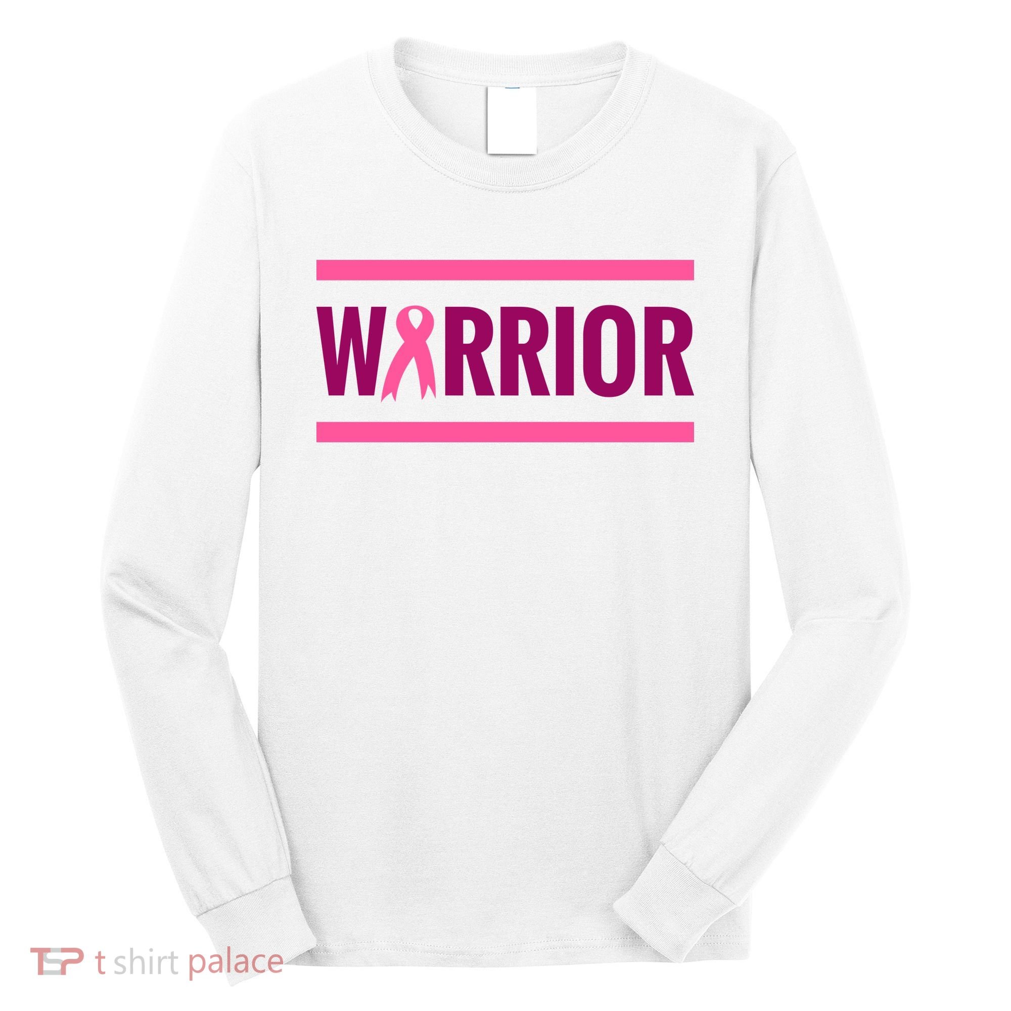 Warrior Breast Cancer Ribbon Long Sleeve Shirt