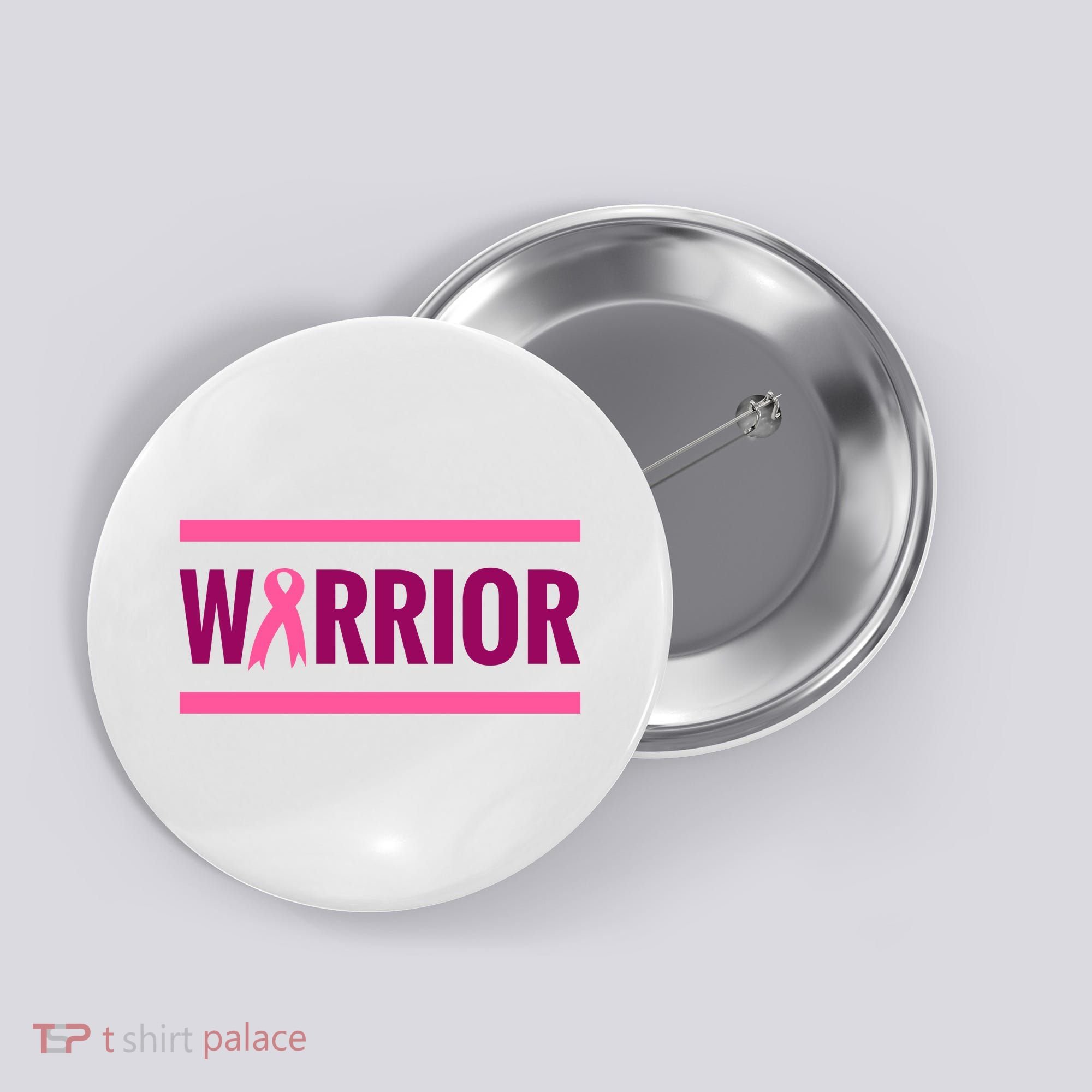 Warrior Breast Cancer Ribbon Button