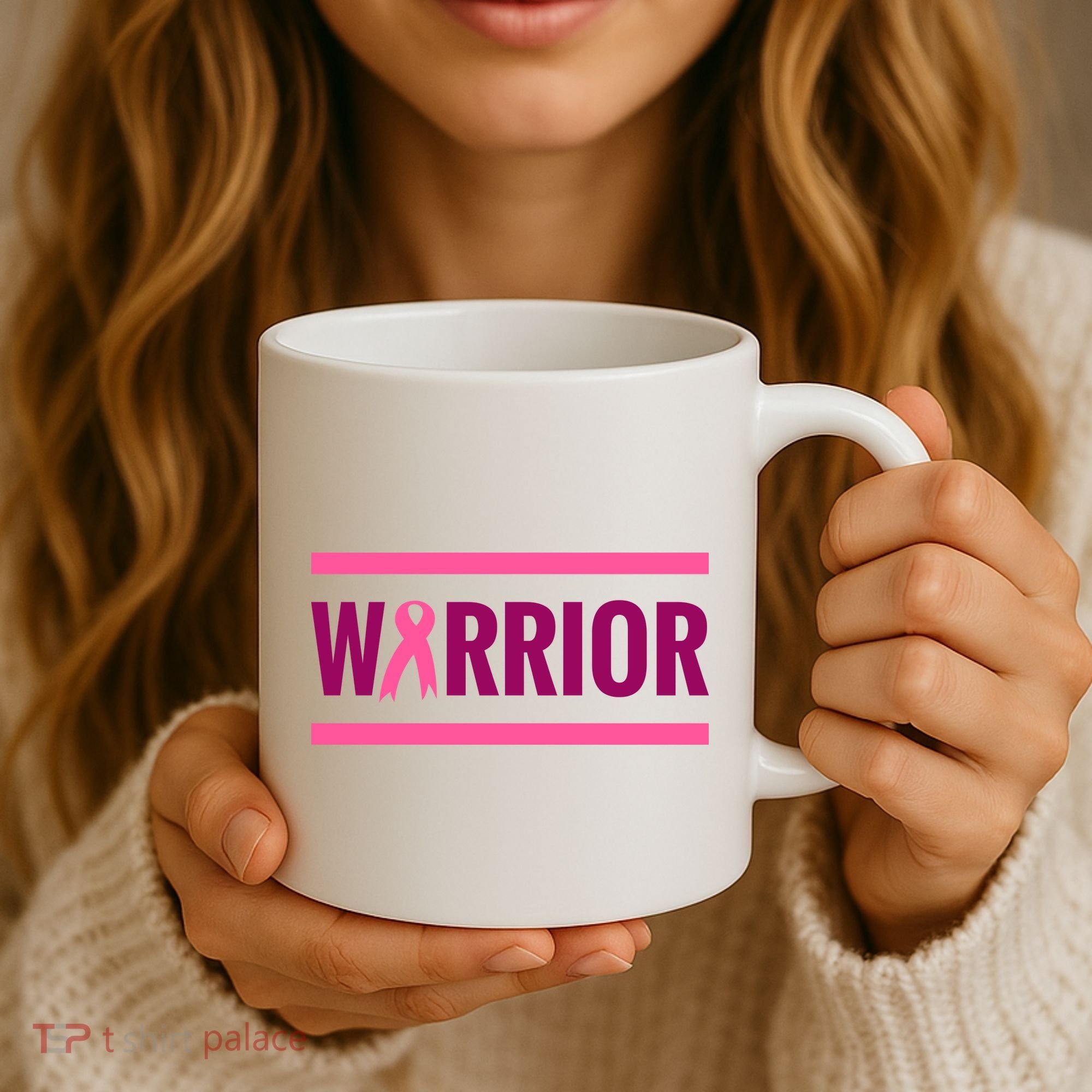 Warrior Breast Cancer Ribbon Coffee Mug
