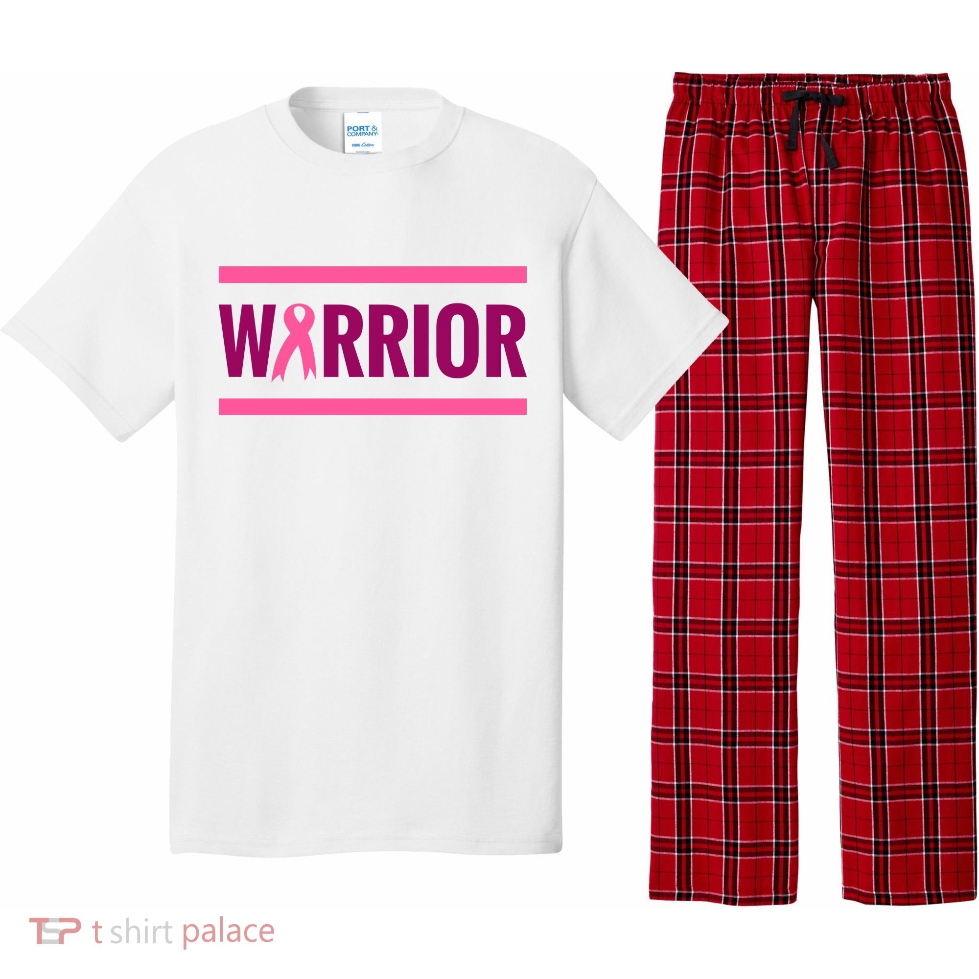 Warrior Breast Cancer Ribbon Pajama Set