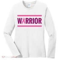Warrior Breast Cancer Ribbon Women's Long Sleeve Shirt thumb 0
