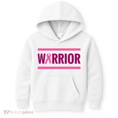 Warrior Breast Cancer Ribbon Kids Hoodie