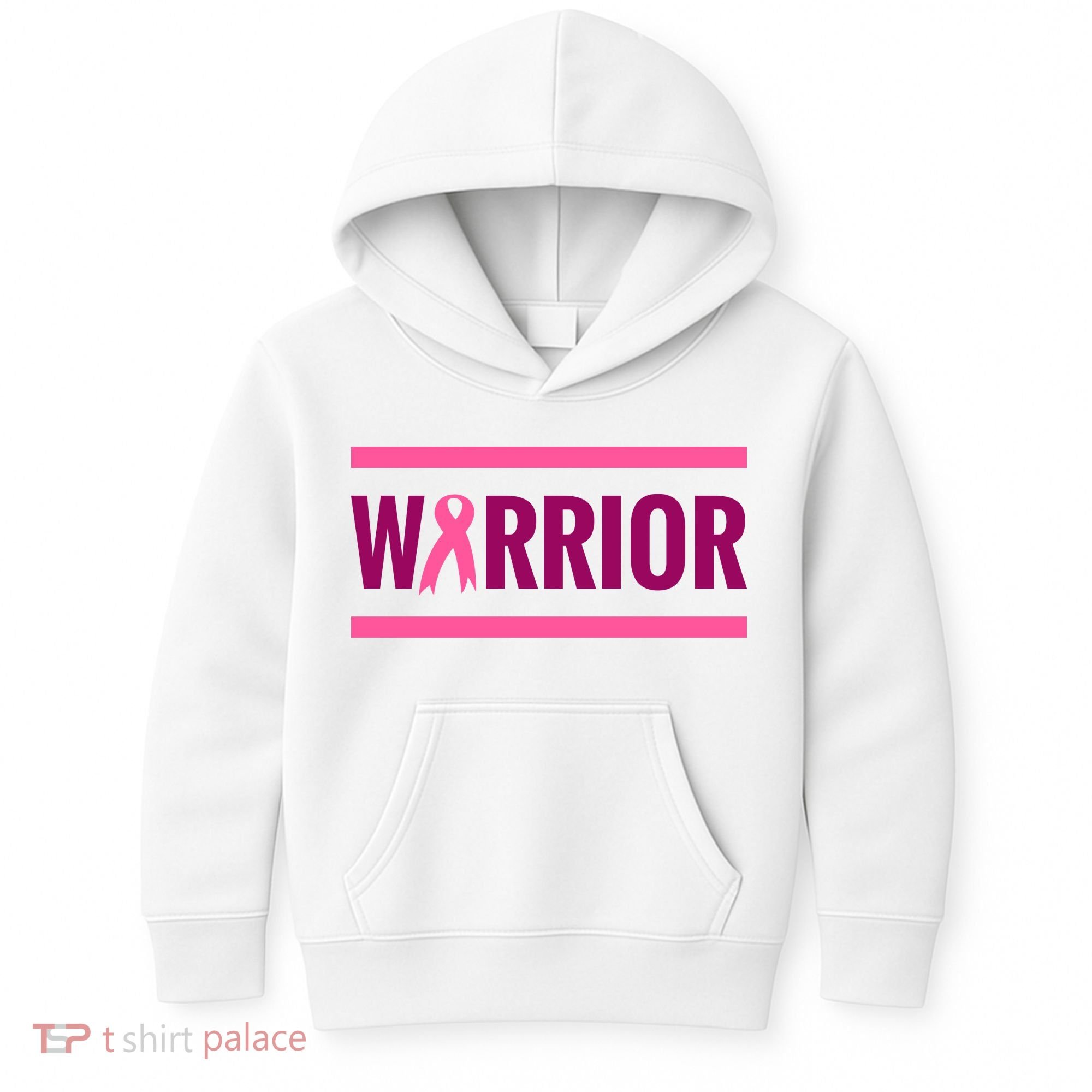 Warrior Breast Cancer Ribbon Kids Hoodie