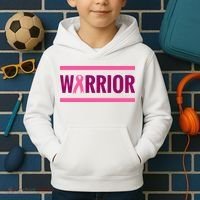 Warrior Breast Cancer Ribbon Kids Hoodie thumb 2