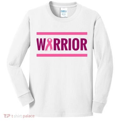 Warrior Breast Cancer Ribbon Kids Long Sleeve Shirt