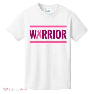 Warrior Breast Cancer Ribbon Kids T-Shirt