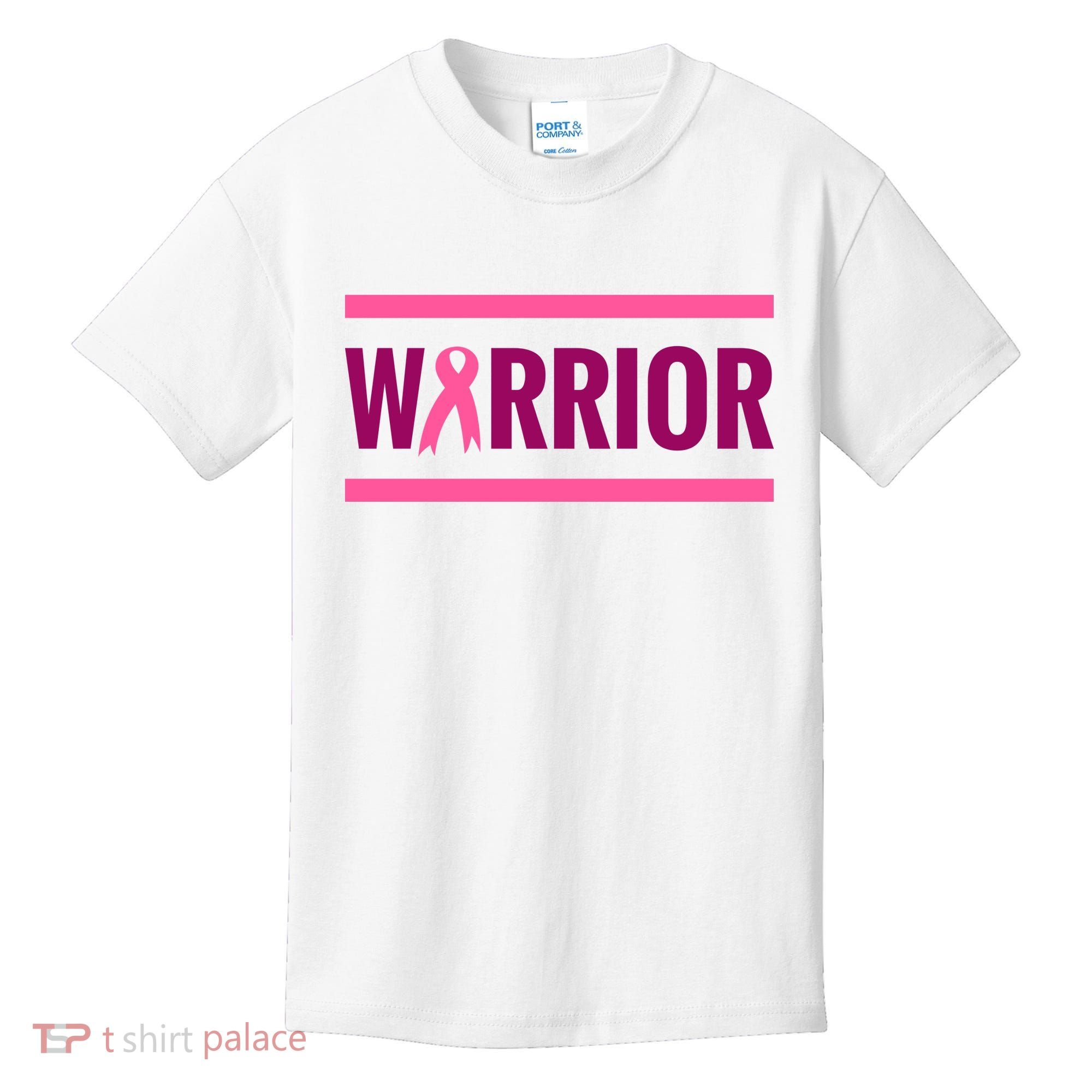 Warrior Breast Cancer Ribbon Kids T-Shirt