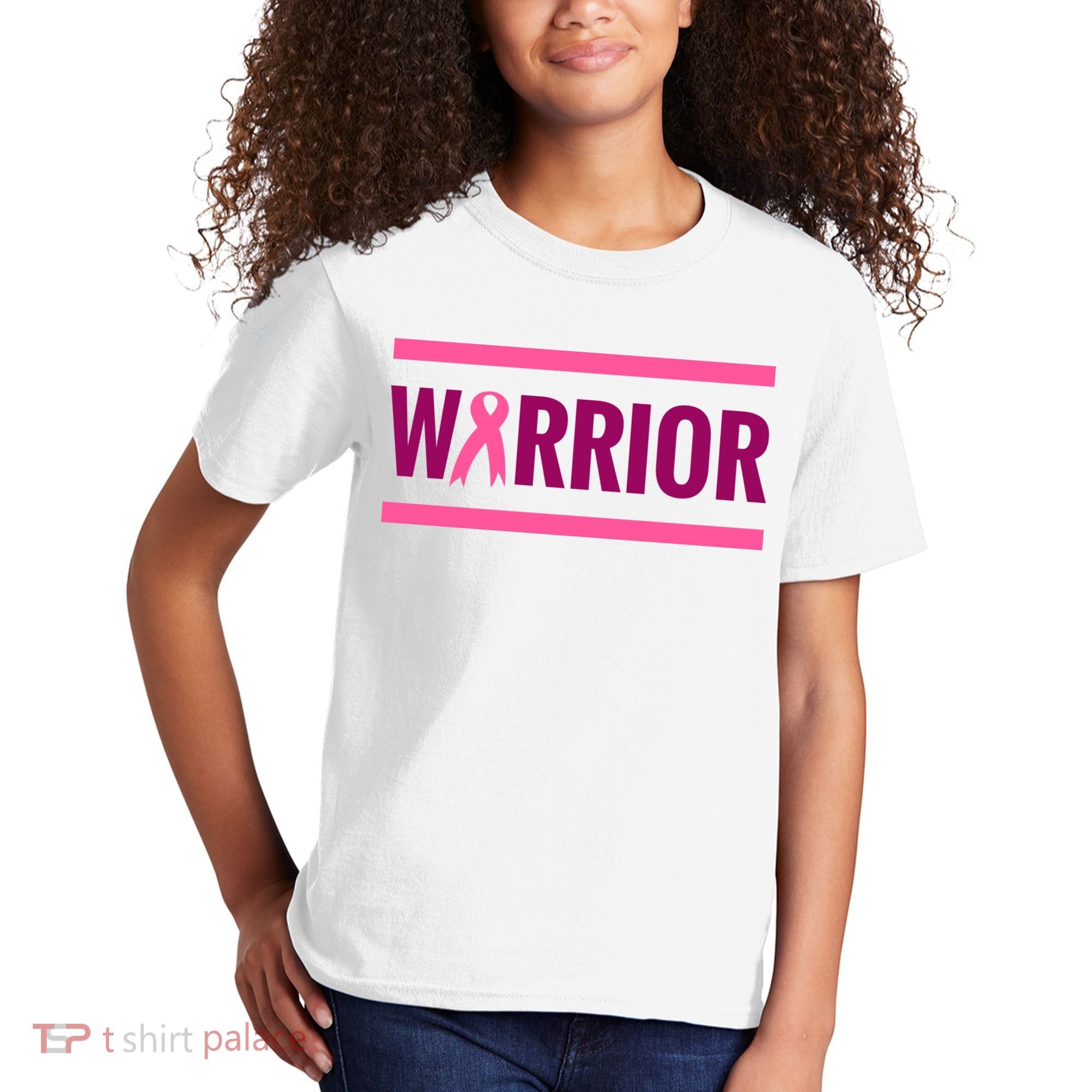 Warrior Breast Cancer Ribbon Kids T-Shirt