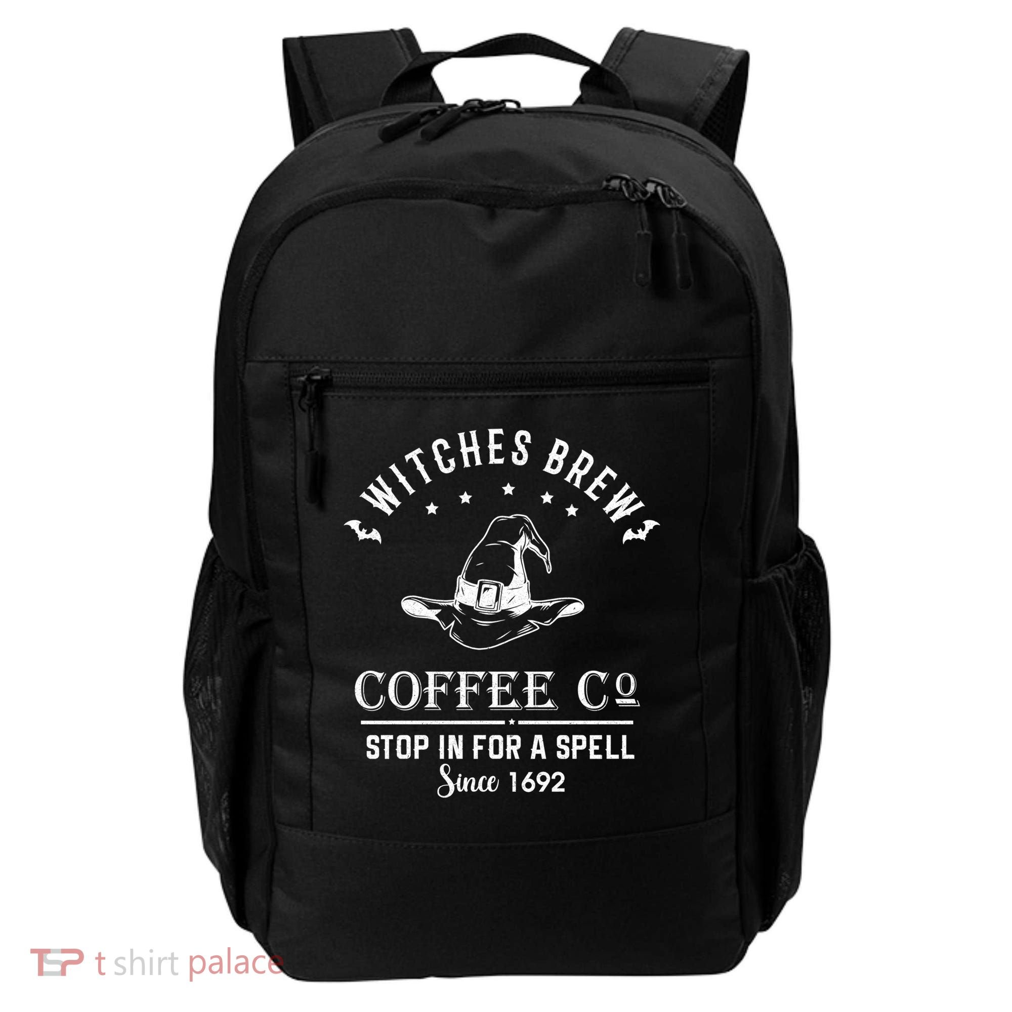 Witches Brew Coffee Co Halloween Stop For A Spell Since 1692 Backpack