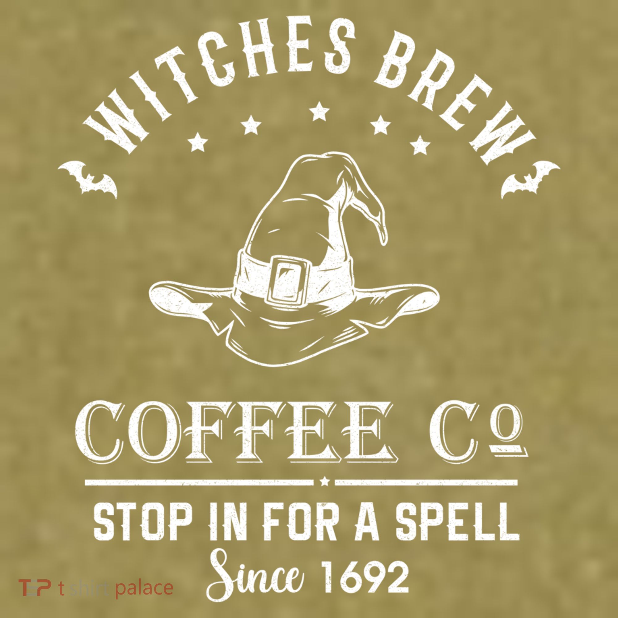 Witches Brew Coffee Co Halloween Stop For A Spell Since 1692 Garment-Dyed Women's Muscle Tee