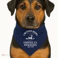 Witches Brew Coffee Co Halloween Stop For A Spell Since 1692 USA-Made Doggie Bandana thumb 1