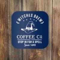 Witches Brew Coffee Co Halloween Stop For A Spell Since 1692 Coaster thumb 0