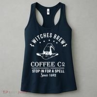 Witches Brew Coffee Co Halloween Stop For A Spell Since 1692 Women's Tank Top thumb 3