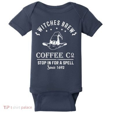 Witches Brew Coffee Co Halloween Stop For A Spell Since 1692 Baby Bodysuit