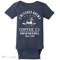 Witches Brew Coffee Co Halloween Stop For A Spell Since 1692 Baby Bodysuit thumb 0