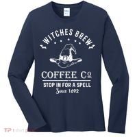 Witches Brew Coffee Co Halloween Stop For A Spell Since 1692 Women's Long Sleeve Shirt thumb 0