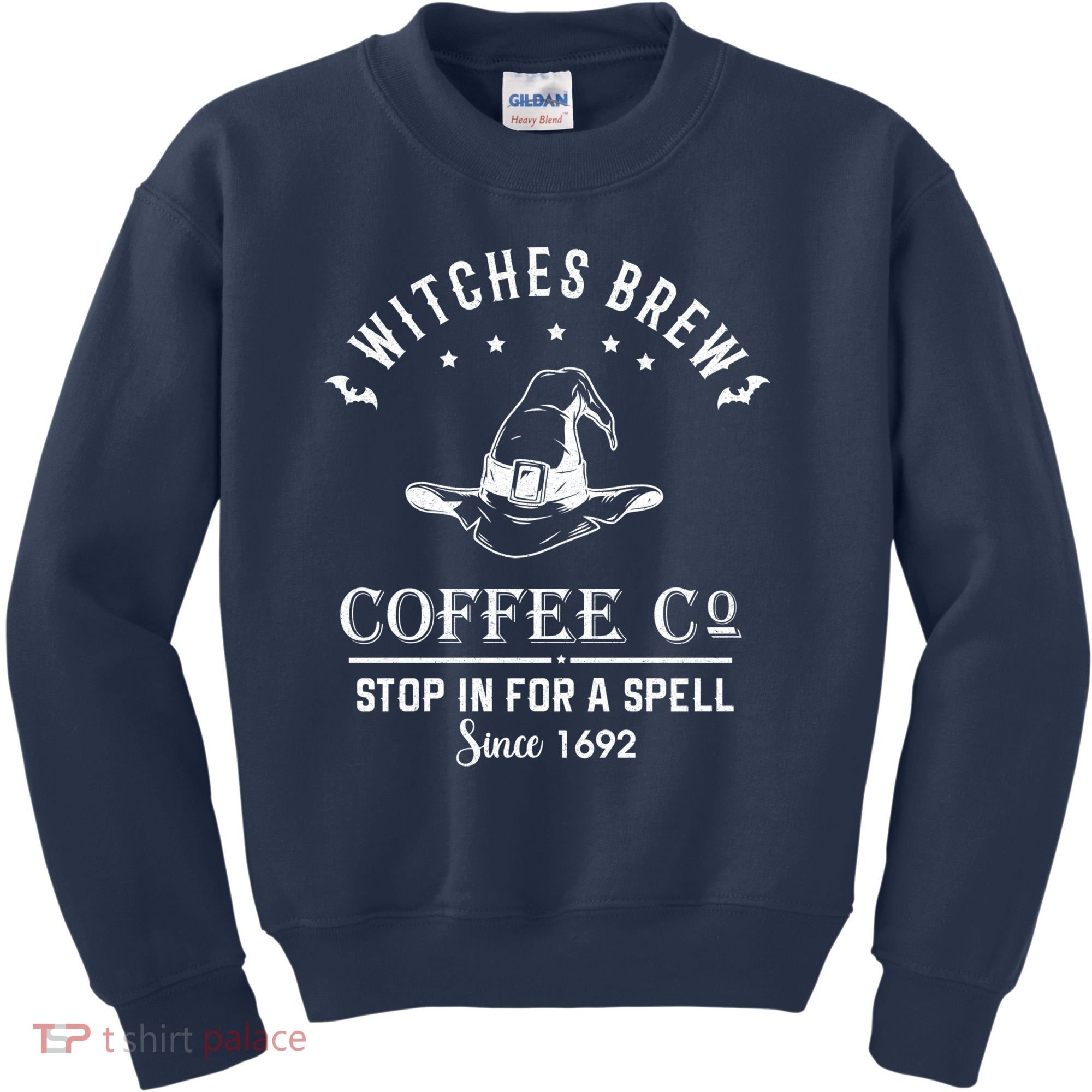 Witches Brew Coffee Co Halloween Stop For A Spell Since 1692 Kids Sweatshirt