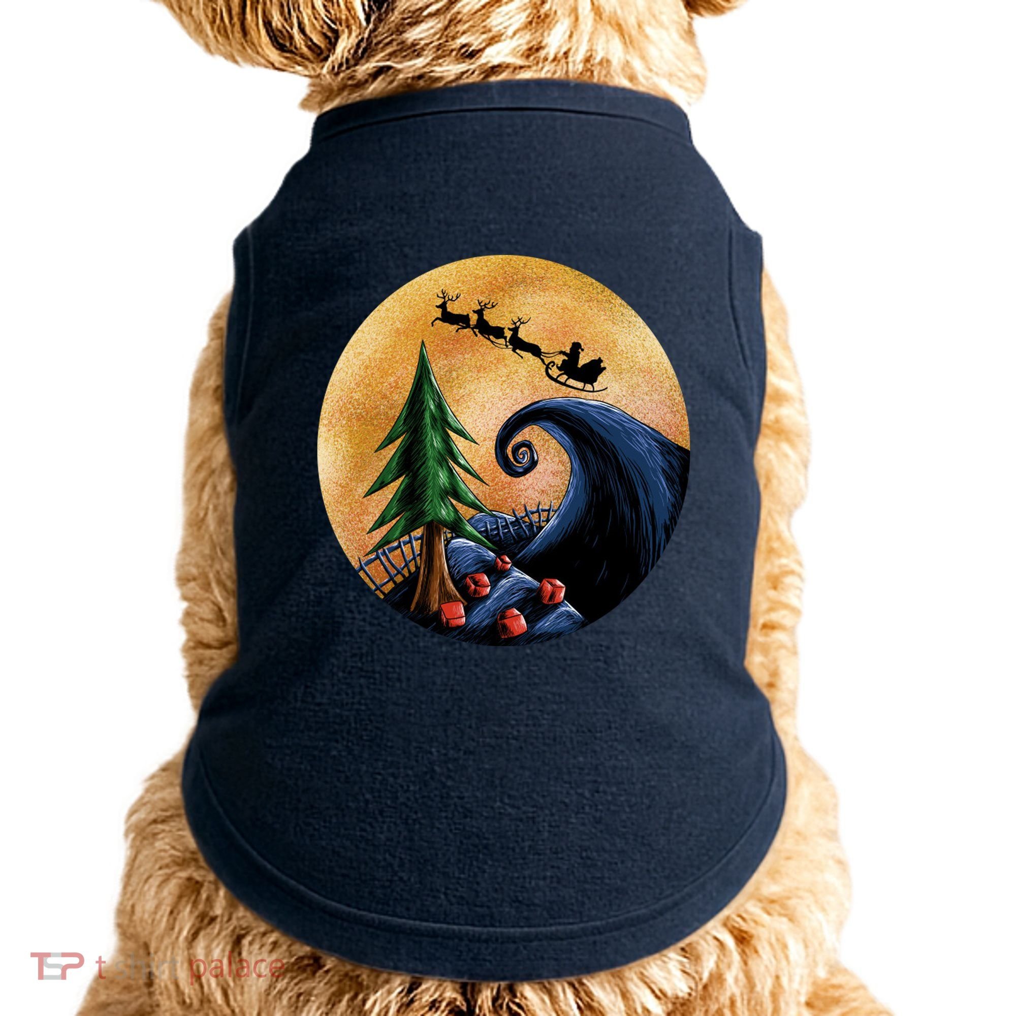 Work Before Christmas Santa's Art Wave Doggie Tank