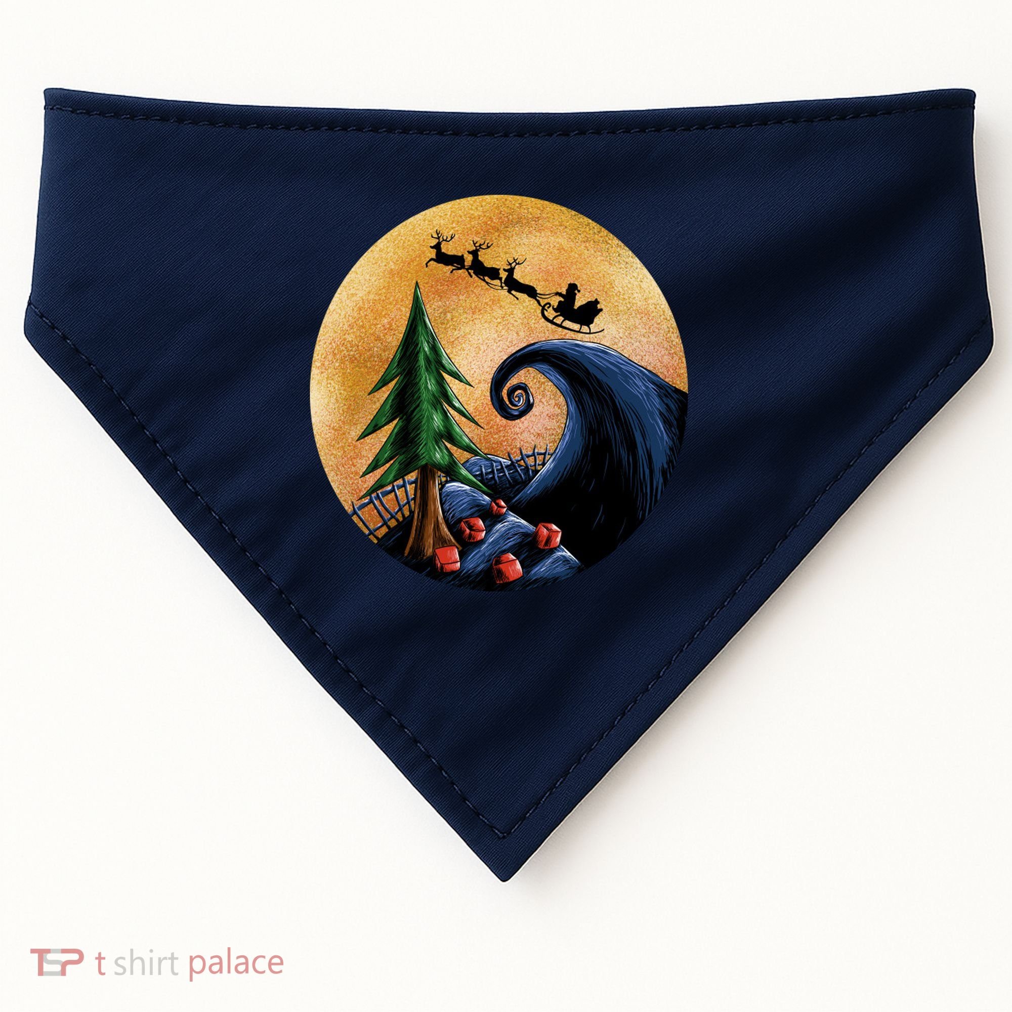 Work Before Christmas Santa's Art Wave USA-Made Doggie Bandana