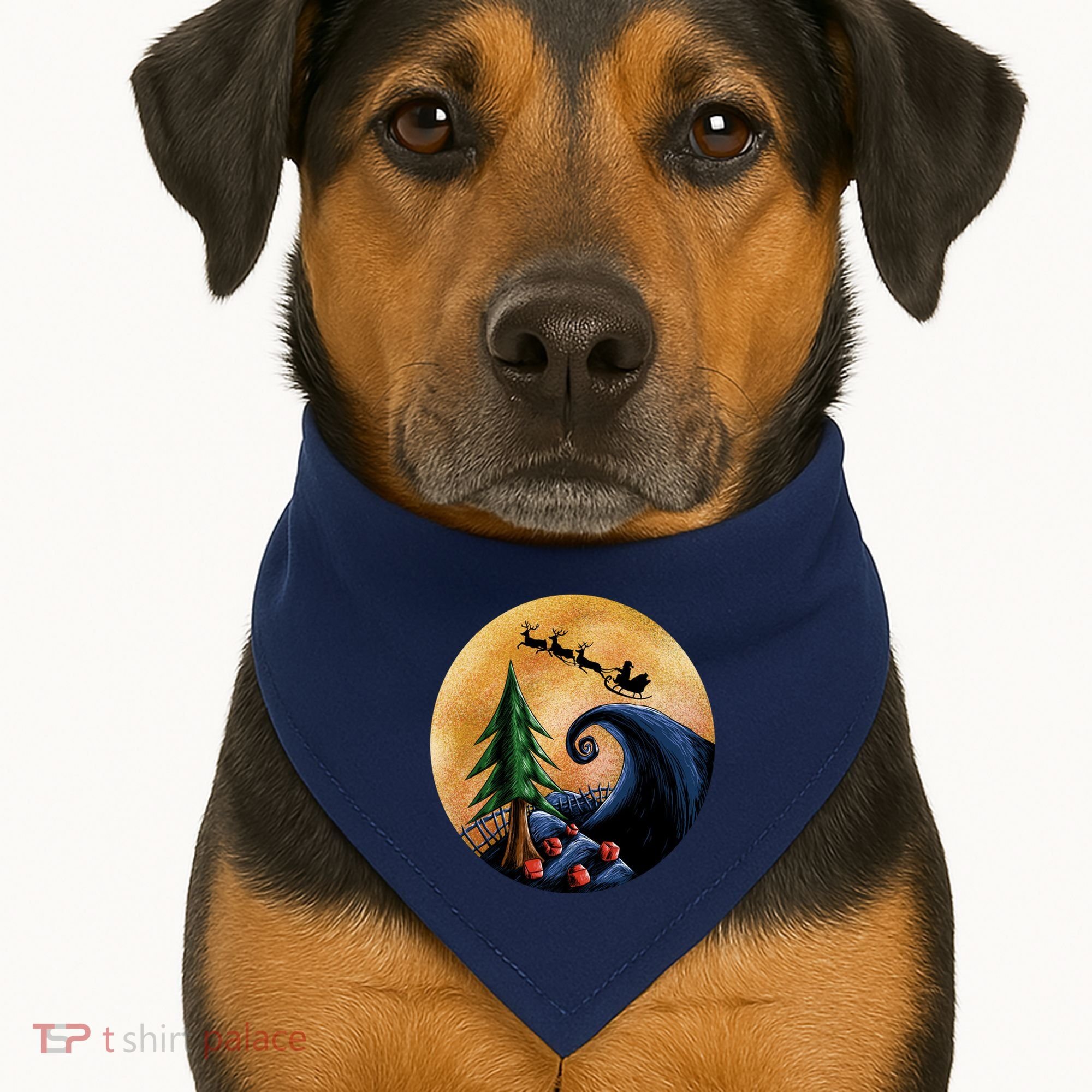 Work Before Christmas Santa's Art Wave USA-Made Doggie Bandana