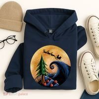 Work Before Christmas Santa's Art Wave Hoodie thumb 4