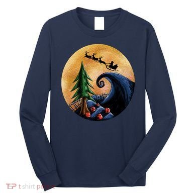 Work Before Christmas Santa's Art Wave Long Sleeve Shirt