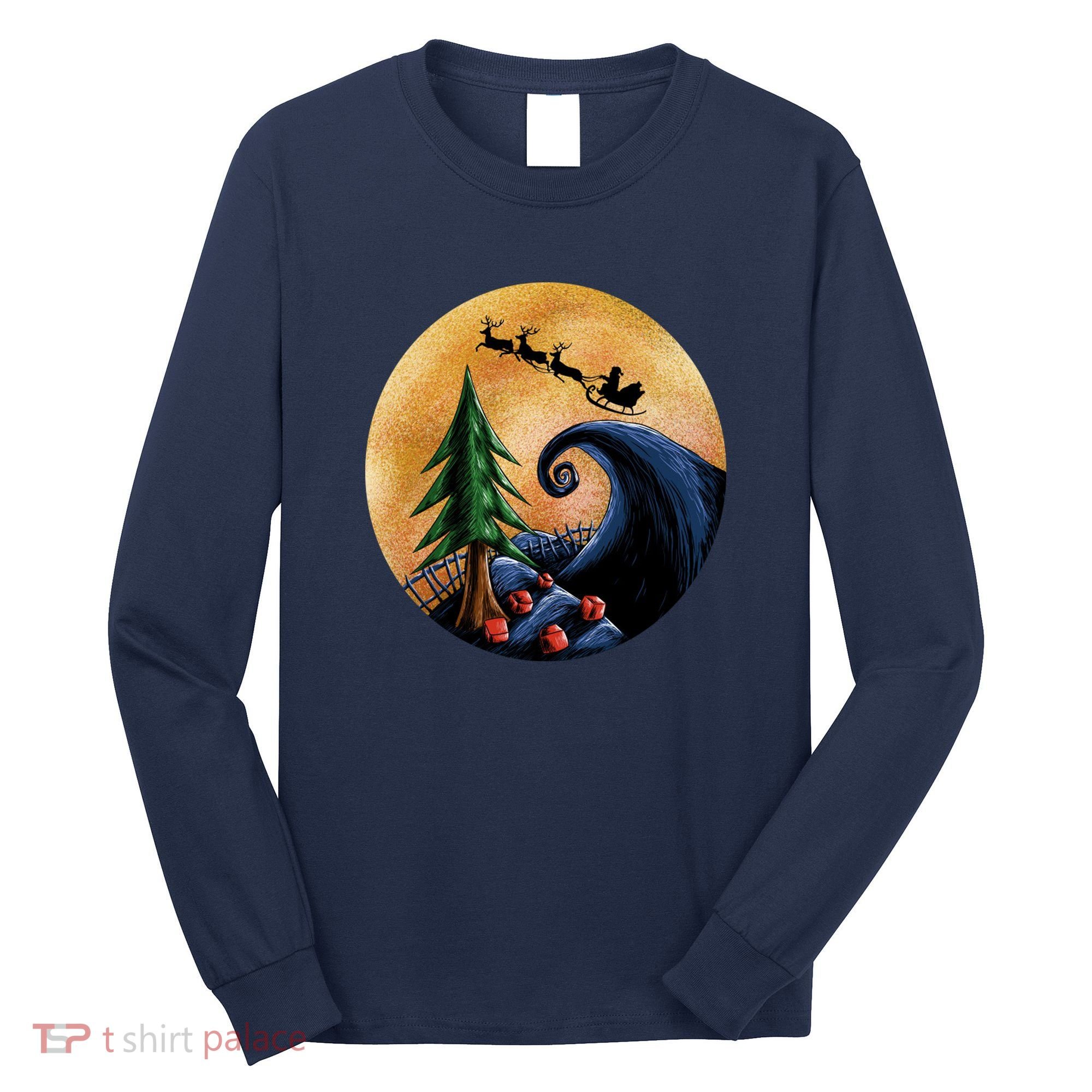 Work Before Christmas Santa's Art Wave Long Sleeve Shirt