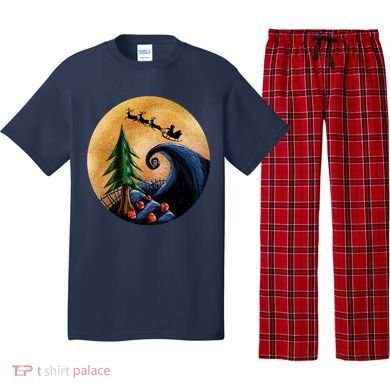 Work Before Christmas Santa's Art Wave Pajama Set