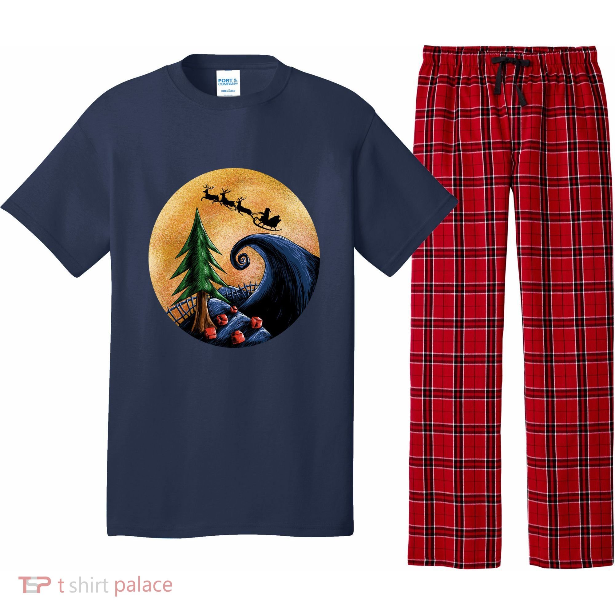 Work Before Christmas Santa's Art Wave Pajama Set