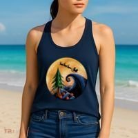 Work Before Christmas Santa's Art Wave Women's Tank Top thumb 2