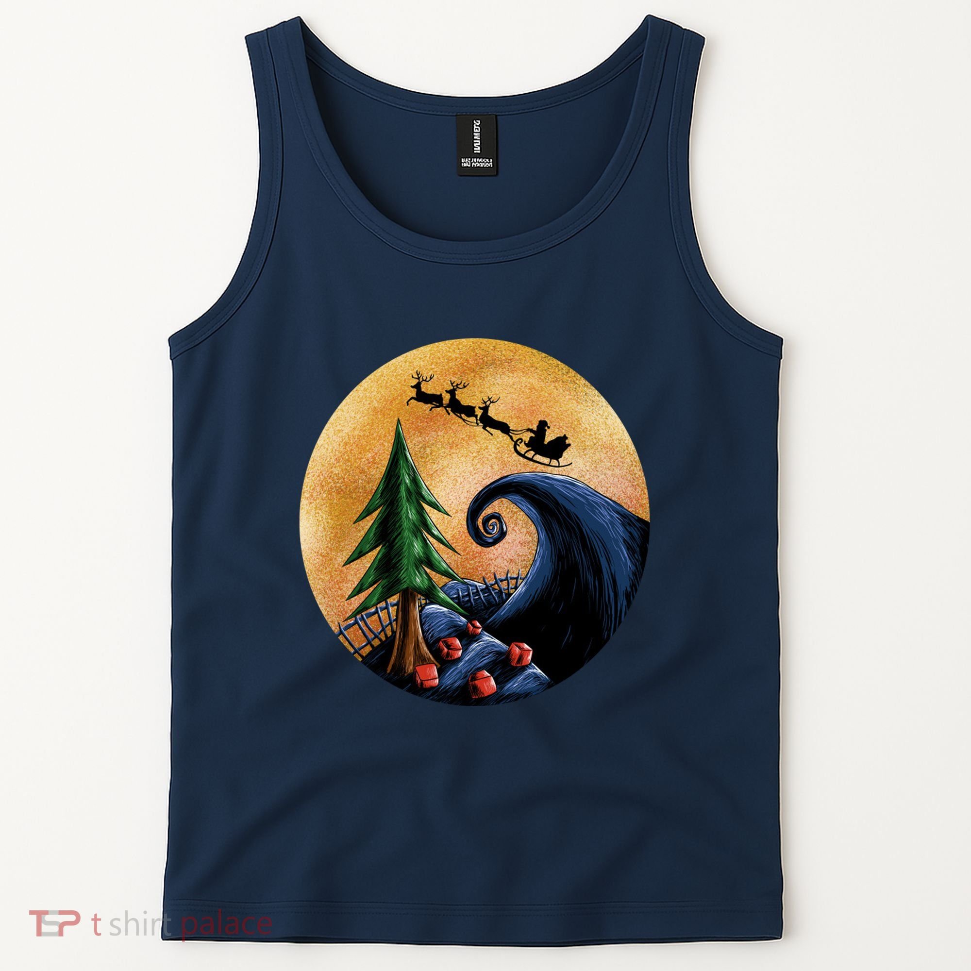 Work Before Christmas Santa's Art Wave Tank Top