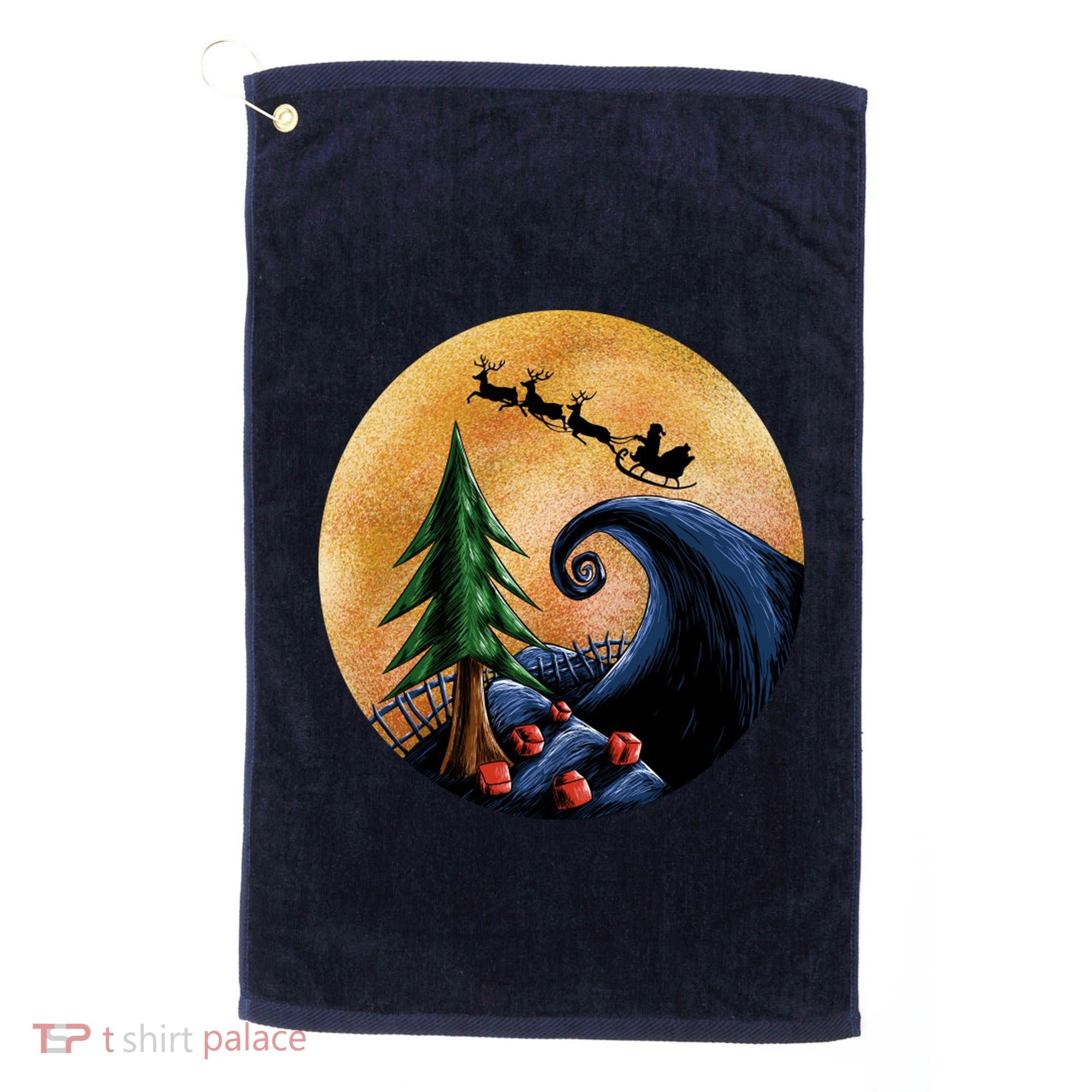 Work Before Christmas Santa's Art Wave Golf Towel