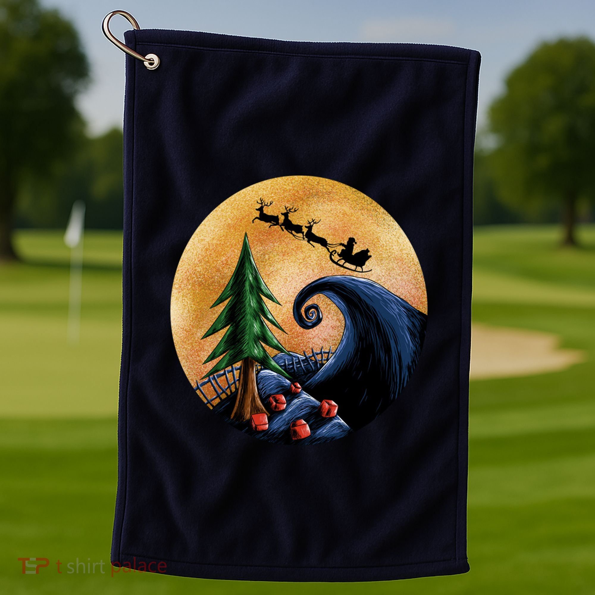 Work Before Christmas Santa's Art Wave Golf Towel