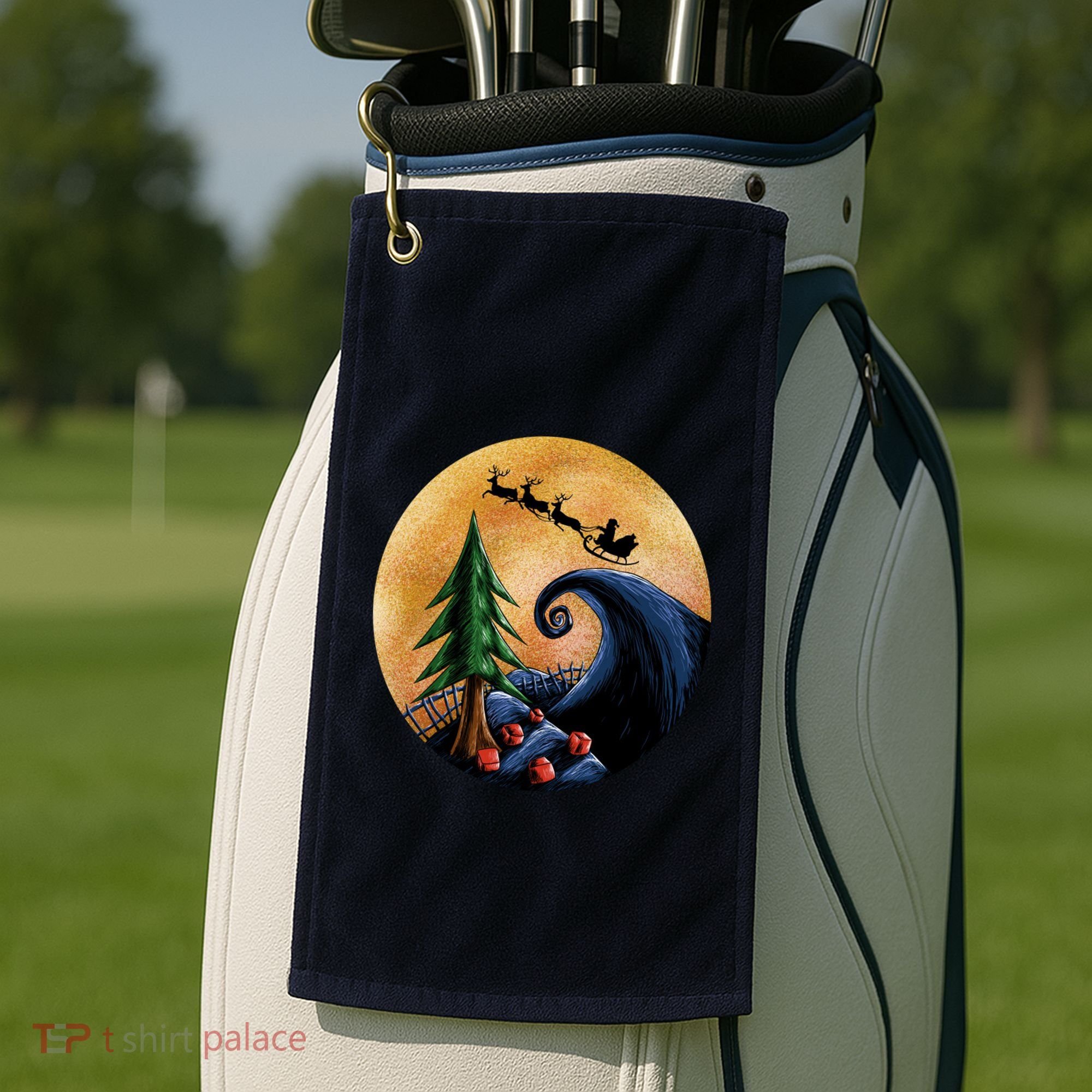 Work Before Christmas Santa's Art Wave Golf Towel